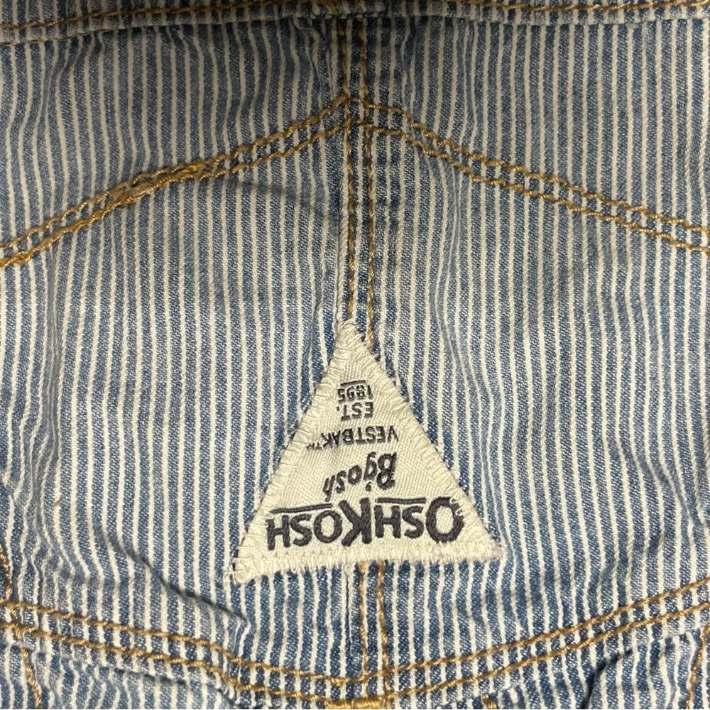 Vintage Oshkosh‎ Striped Blue And White Overalls Size 24 M
